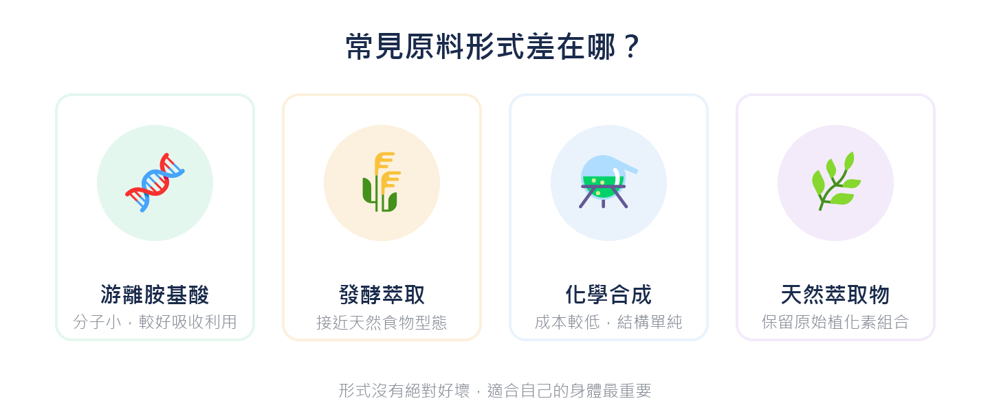 常見原料形式差在哪？