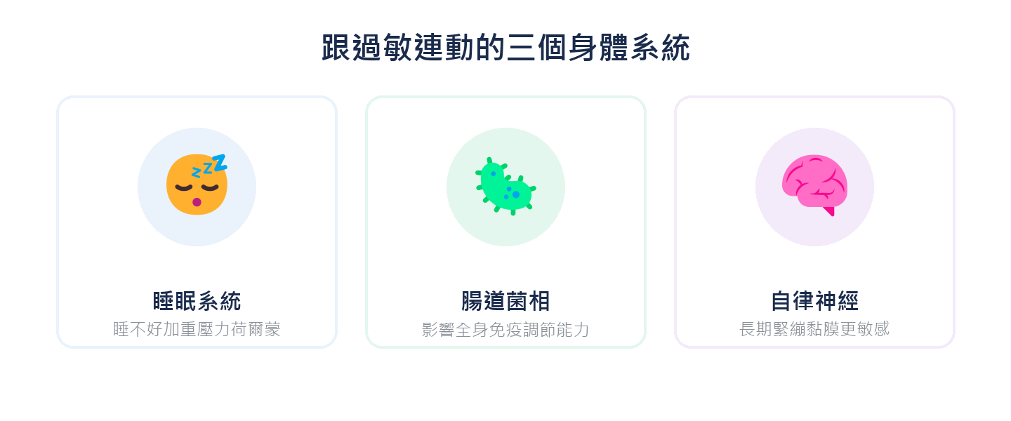 跟過敏連動的三個身體系統
